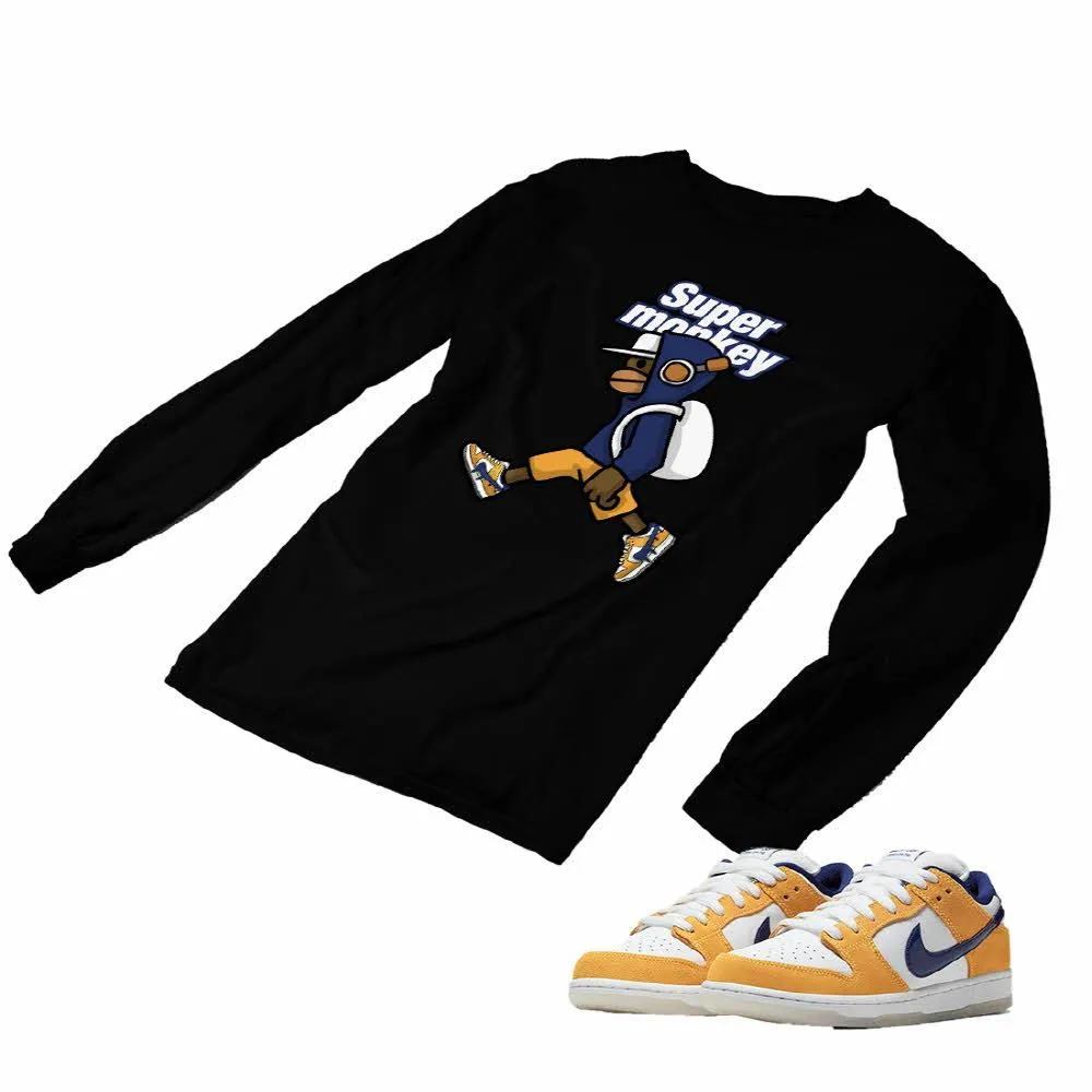 Nike SB Dunk Laser Orange Matching Custom Designed Long Sleeve T shirt ND 1-3-8