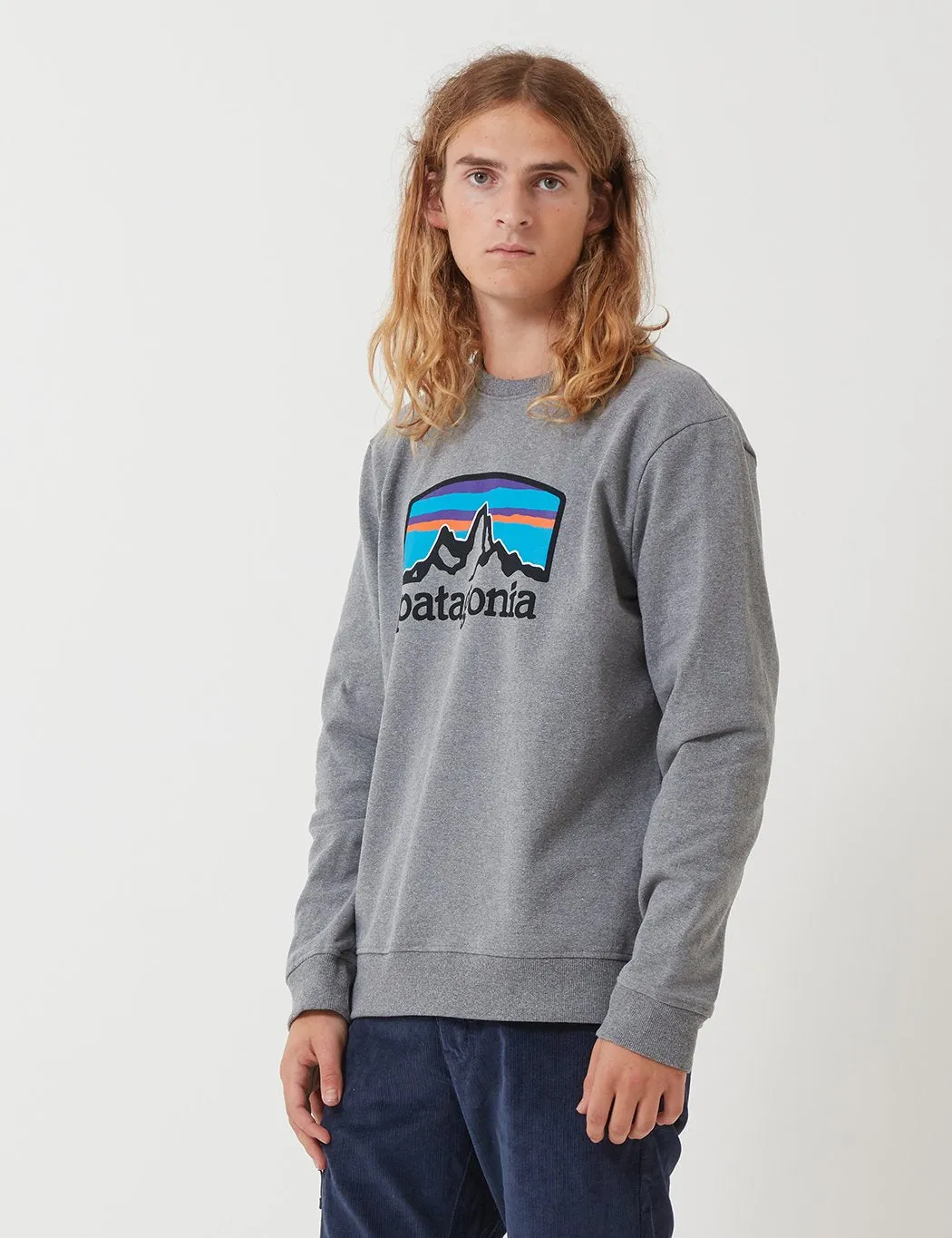 Patagonia Fitz Roy Horizons Uprisal Sweatshirt - Gravel Heather Grey