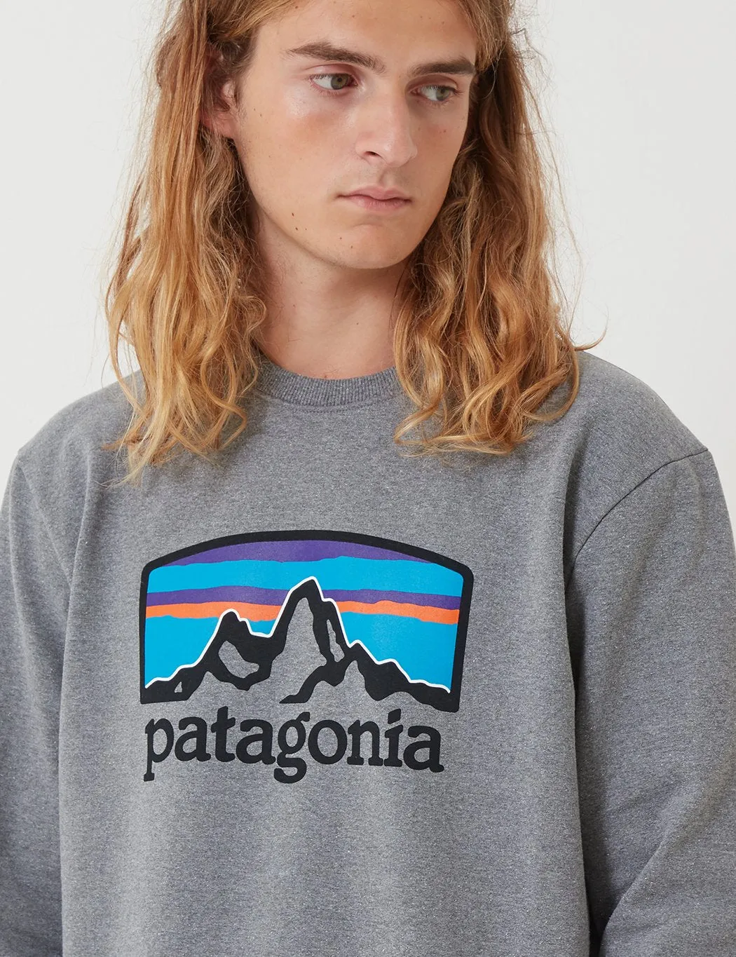 Patagonia Fitz Roy Horizons Uprisal Sweatshirt - Gravel Heather Grey