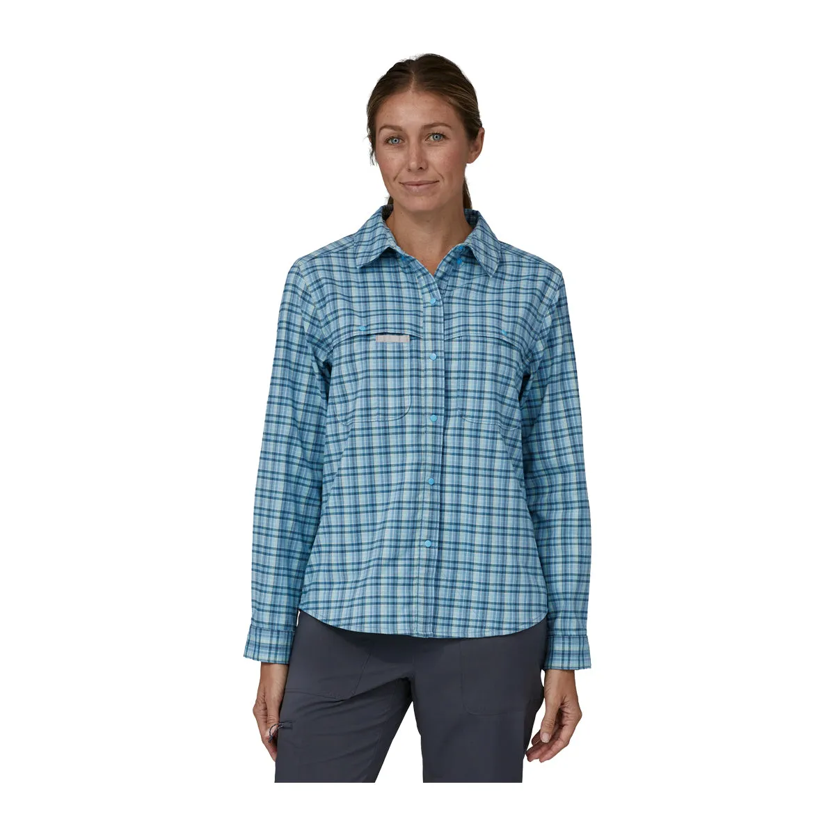 Patagonia Women's Early Rise Stretch Shirt Santa Cruz: Lago Blue