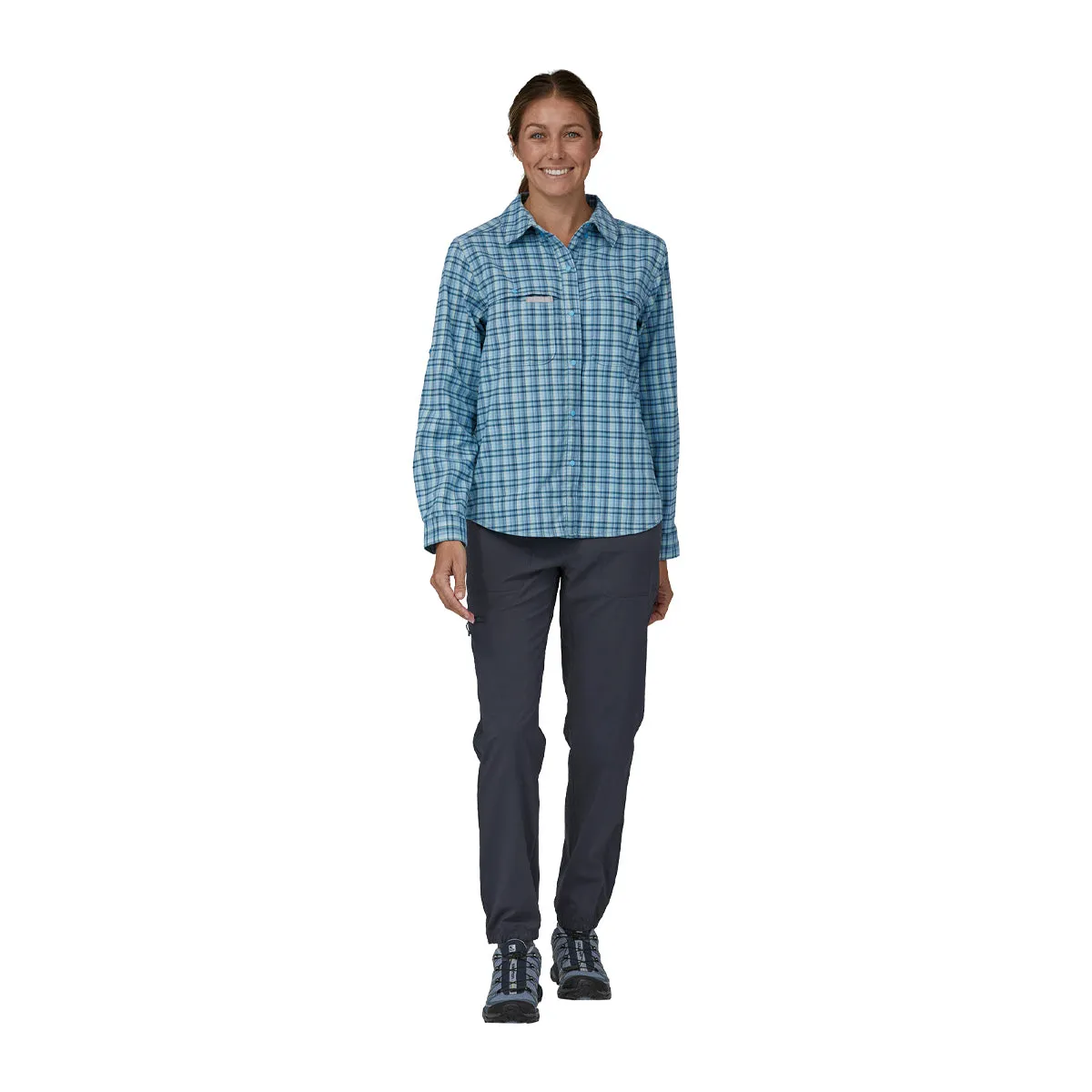 Patagonia Women's Early Rise Stretch Shirt Santa Cruz: Lago Blue