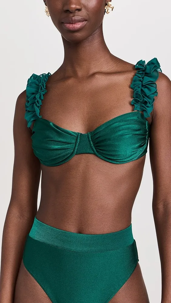 PatBO   Flutter Sleeve Bikini Top 