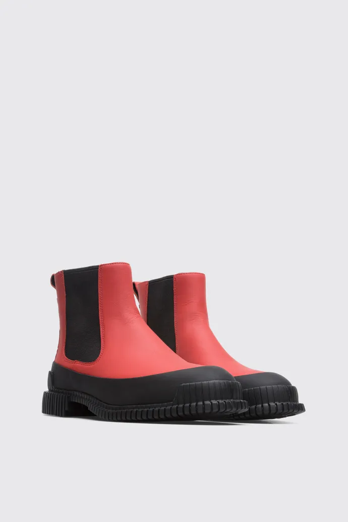 Pix Red and black ankle boot for women