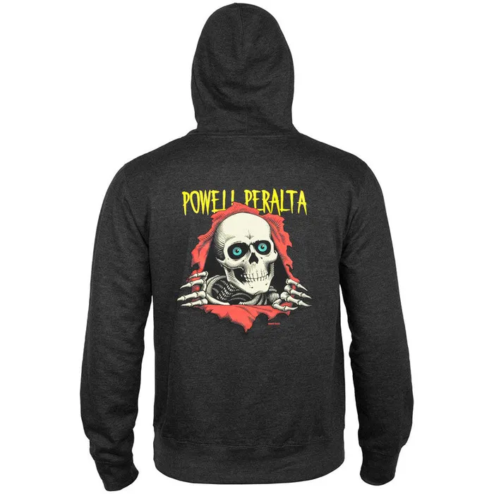 Powell Peralta Ripper Mid Weight Hooded Pullover Men's Sweatshirt - Charcoal