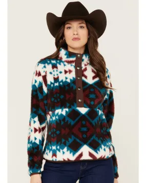 Product Name:  Ariat Women's Southwestern Print Berber Snap Front Pullover - Plus