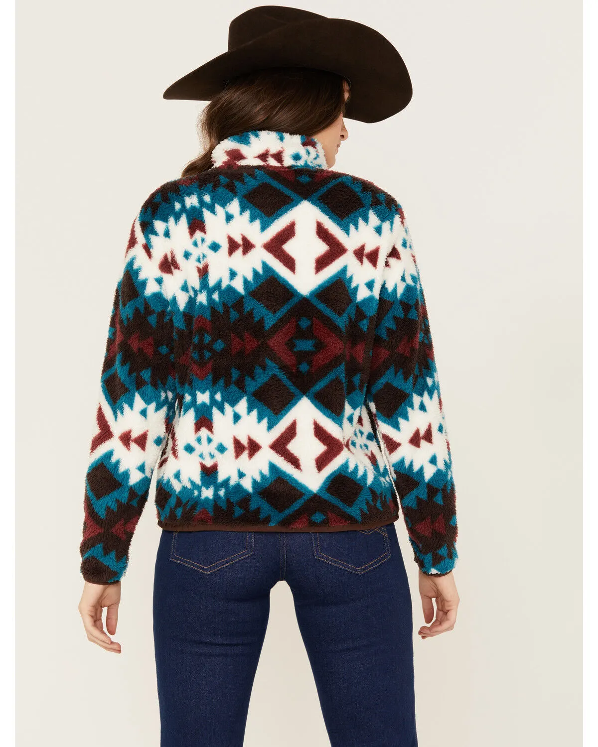 Product Name:  Ariat Women's Southwestern Print Berber Snap Front Pullover - Plus