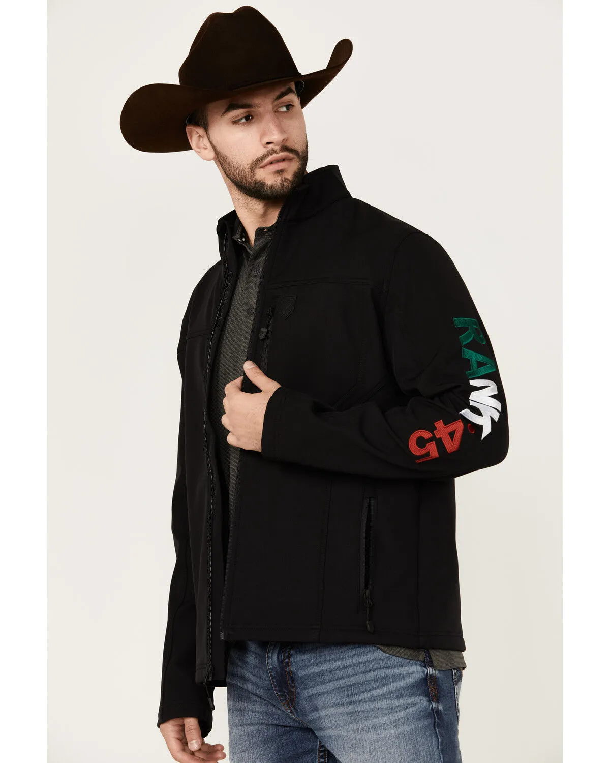 Product Name:  RANK 45® Men's Mexico Embroidered Seal Softshell Jacket