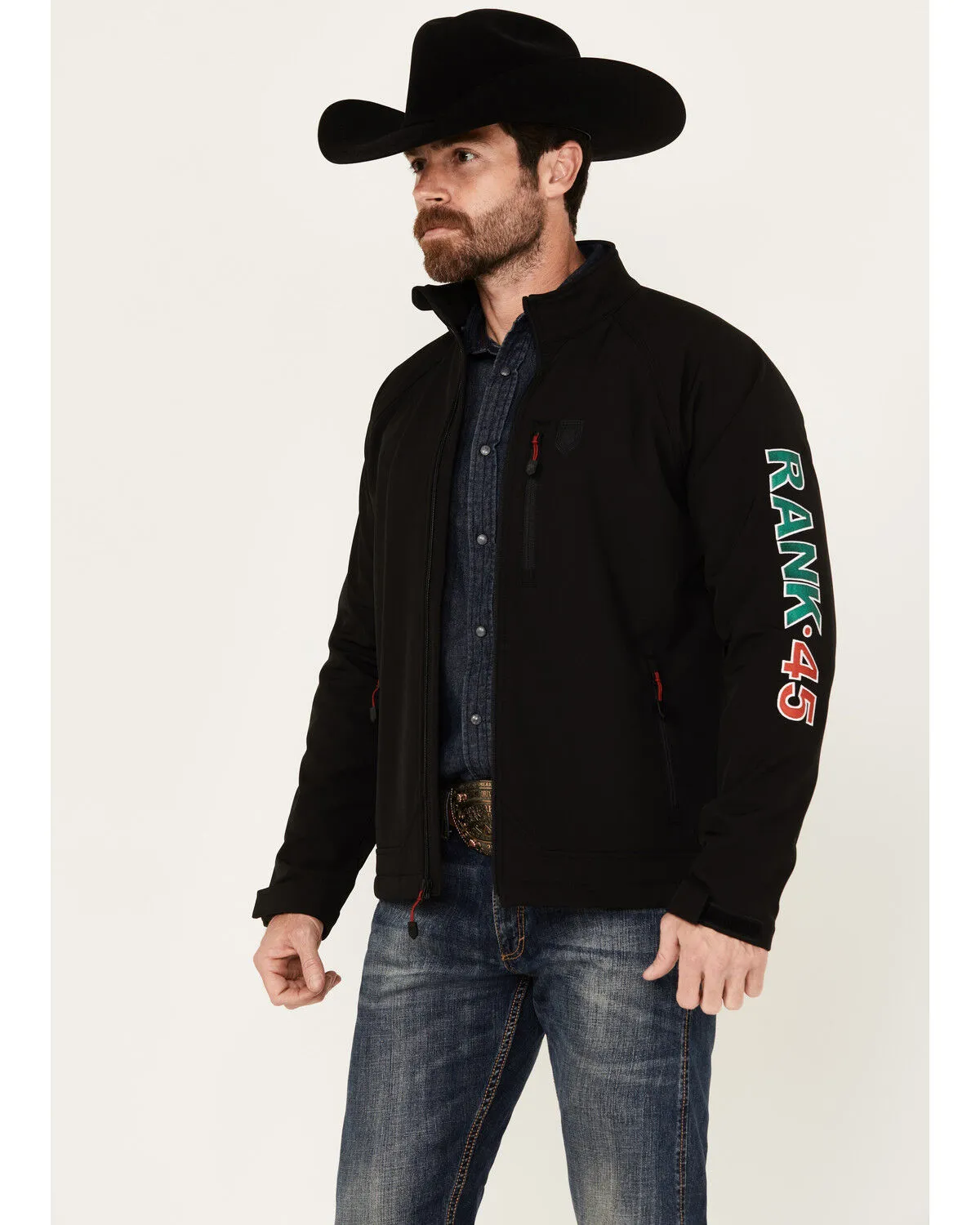 Product Name:  RANK 45® Men's Mexico Melange Embroidered Softshell Jacket