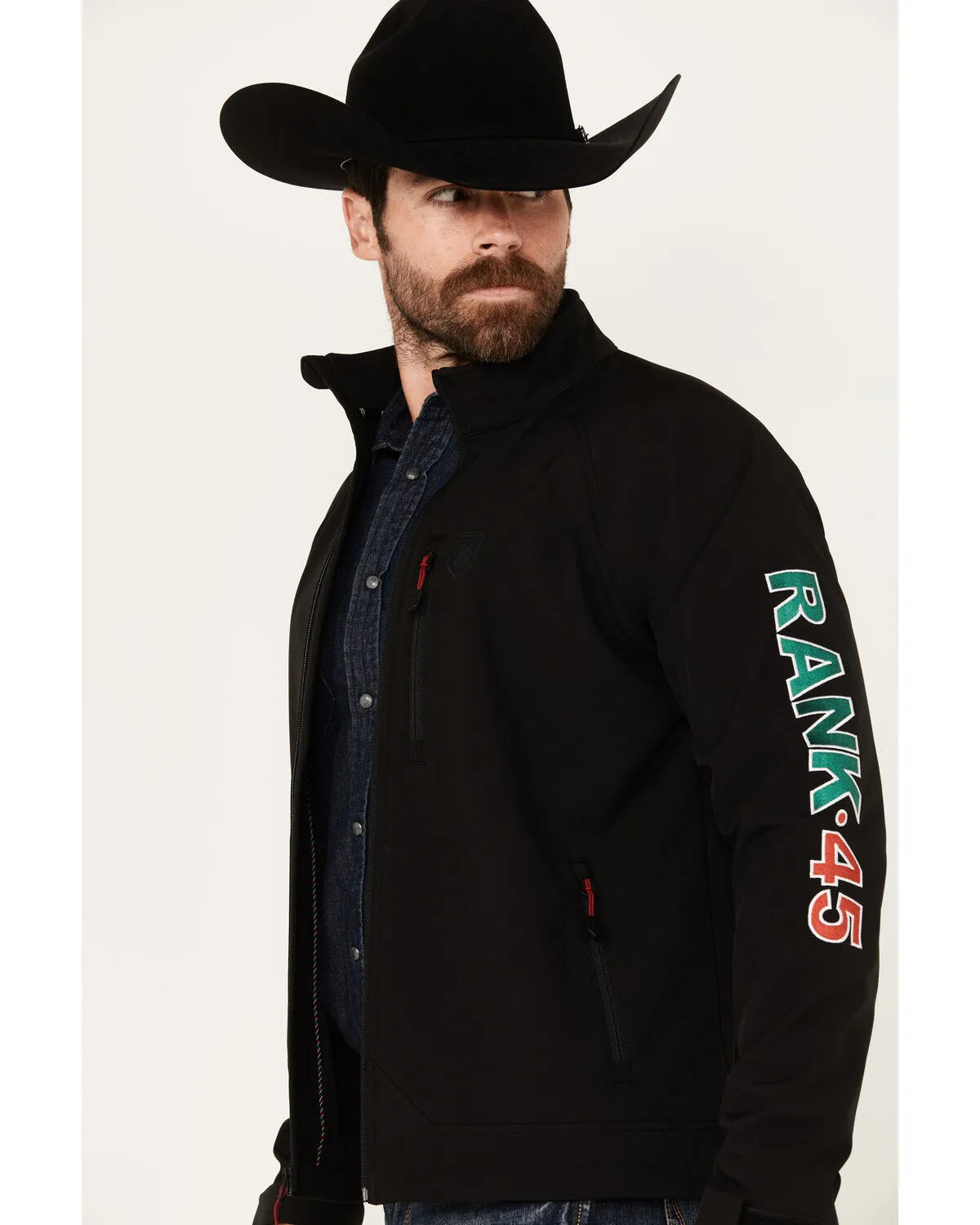 Product Name:  RANK 45® Men's Mexico Melange Embroidered Softshell Jacket