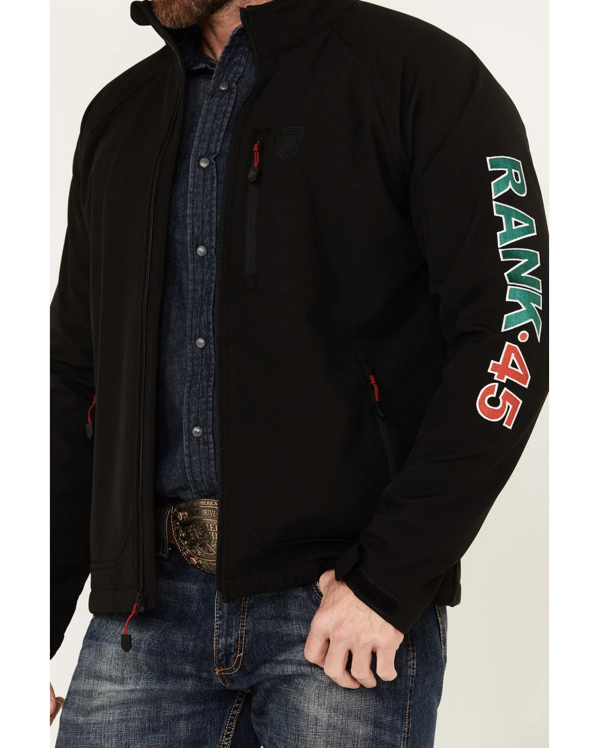 Product Name:  RANK 45® Men's Mexico Melange Embroidered Softshell Jacket