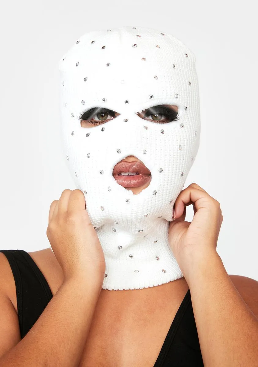 Pure Winter Best Rhinestone Ski Mask-