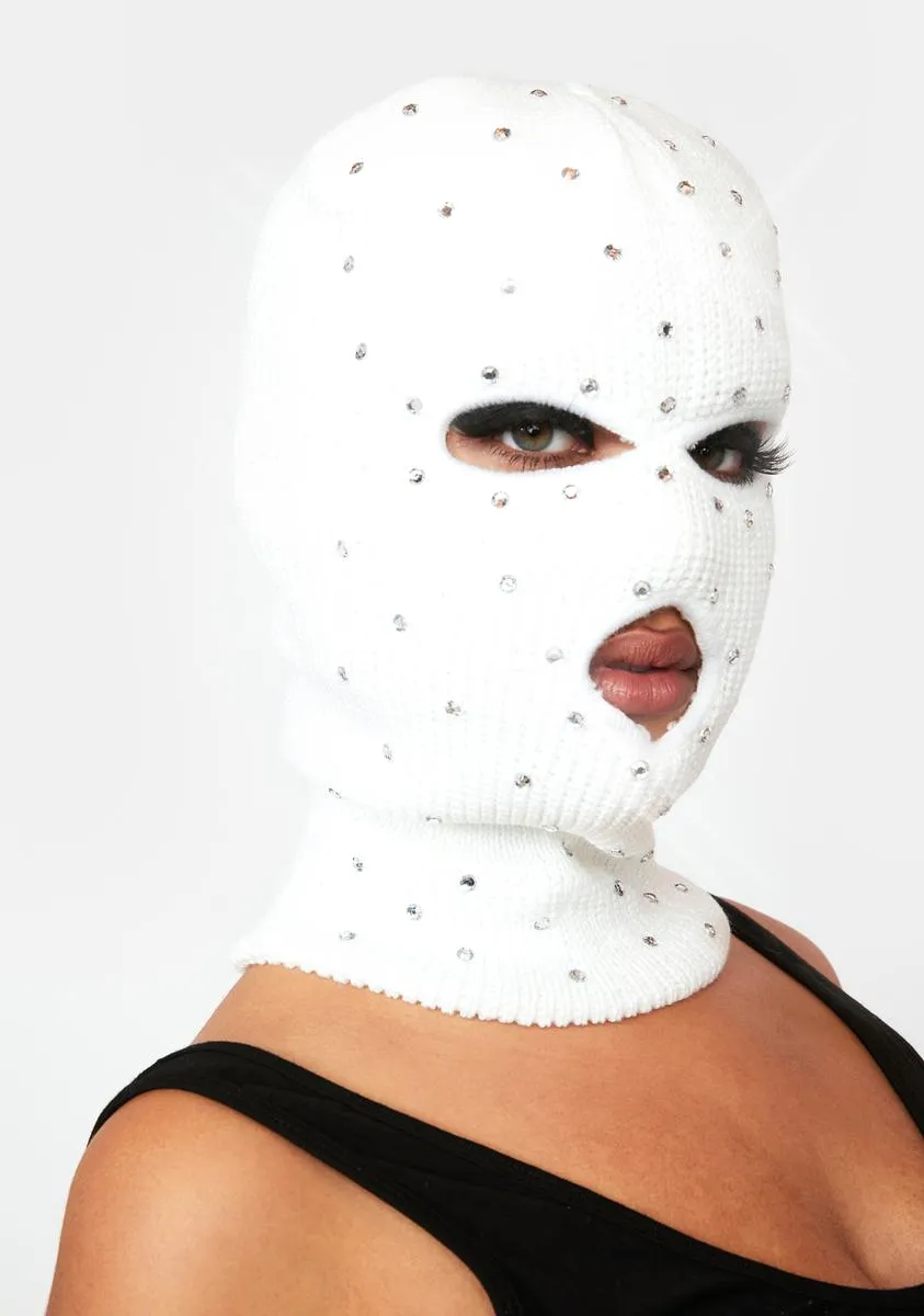 Pure Winter Best Rhinestone Ski Mask-