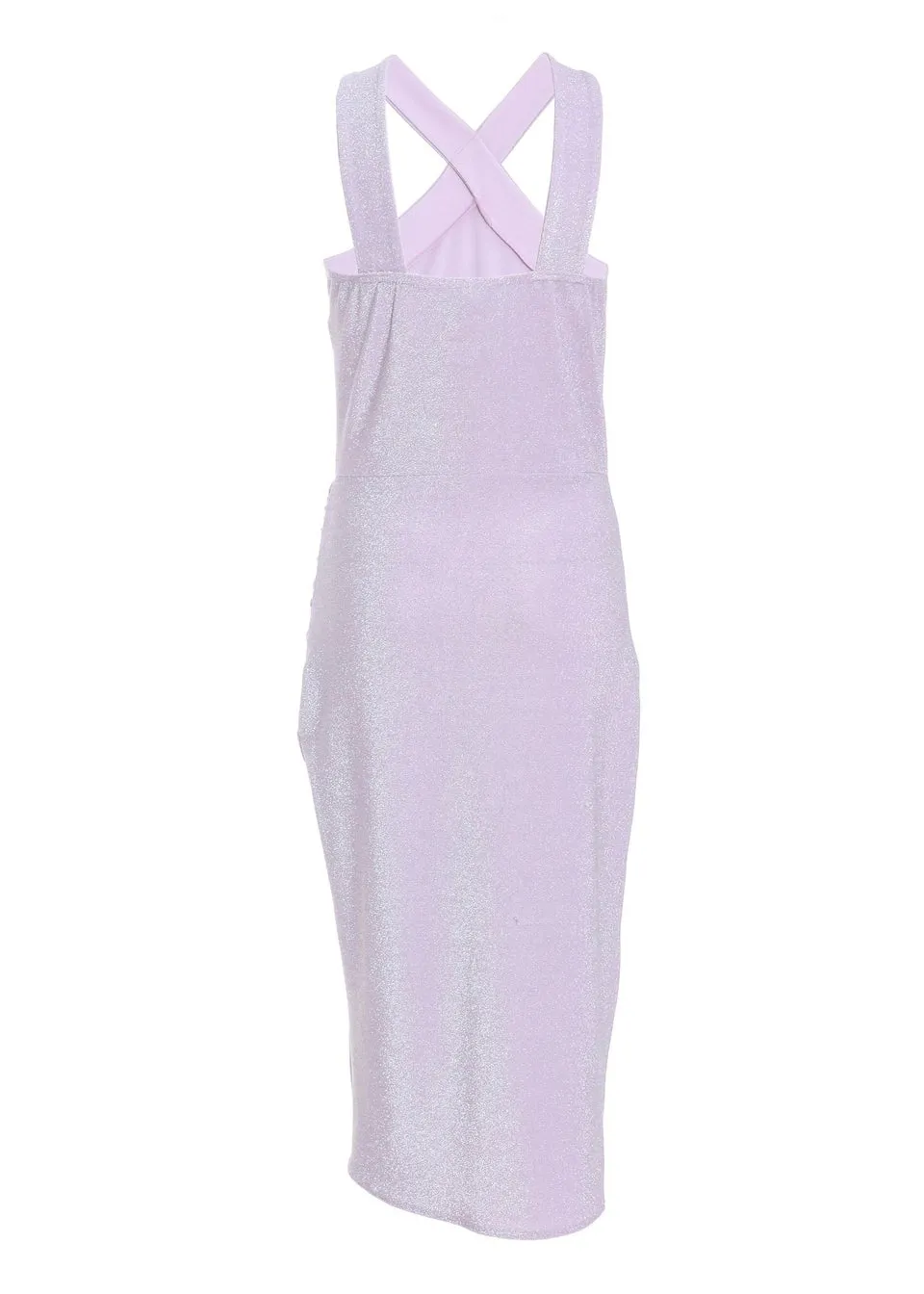 Quiz Purple Glitter Wrap Midi Dress