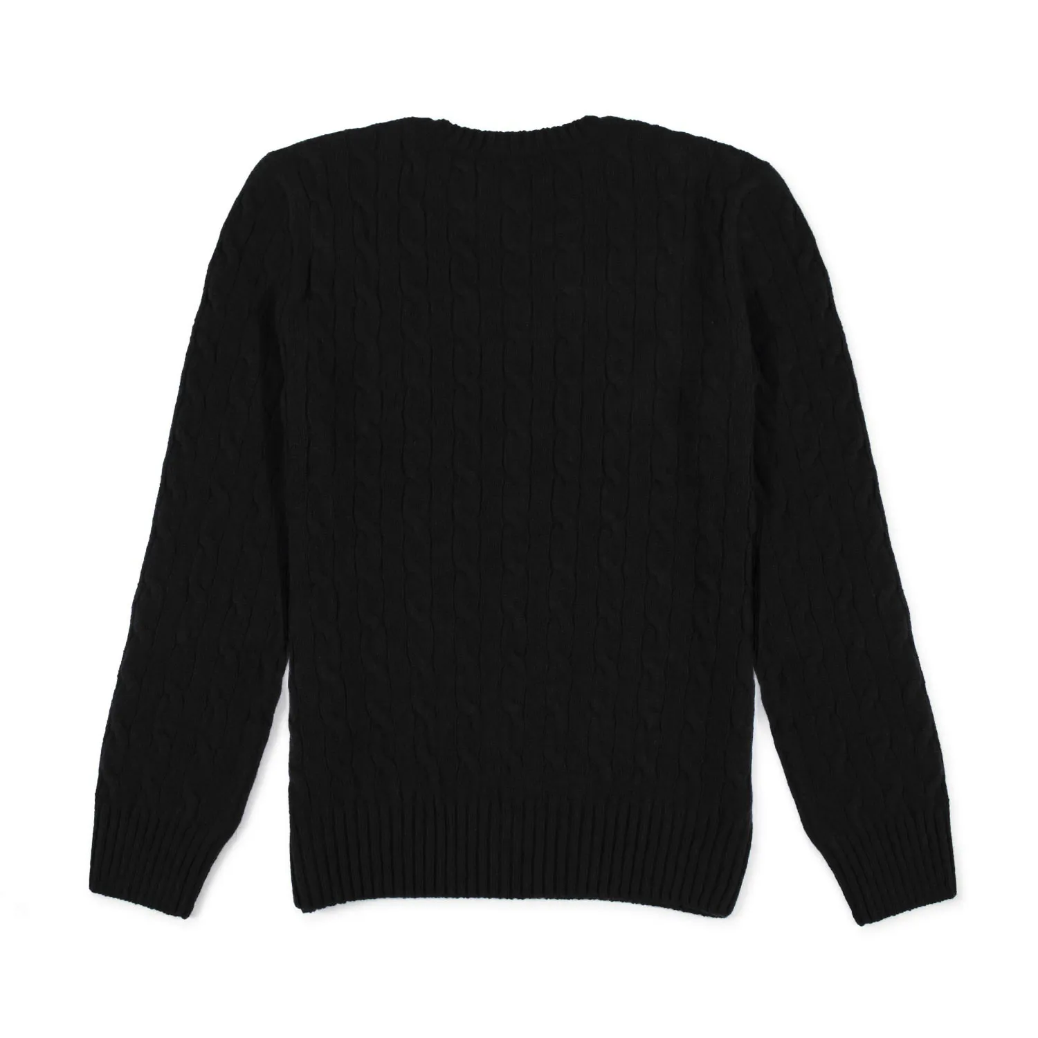 Ralph Lauren Black Wool Braided No-Gender Pullover