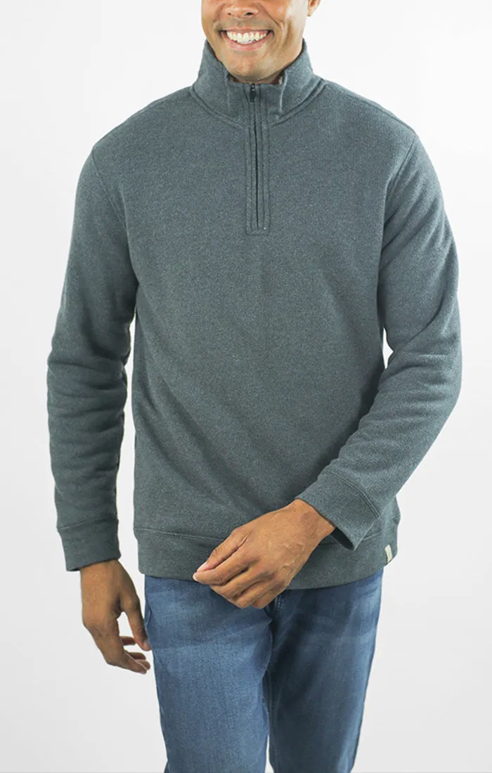 Recycled Jacquard Sherpa Lined Quarter Zip Pullover