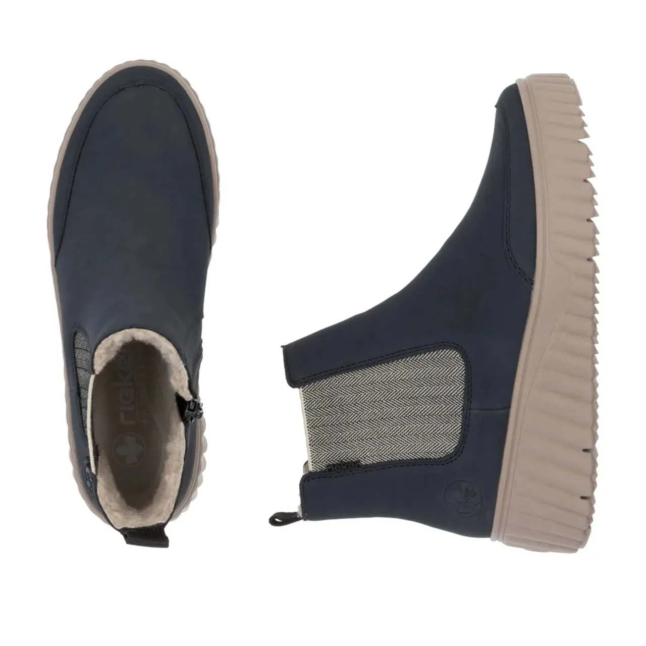 Rieker N2553-14 Navy Suede Chelsea Boot