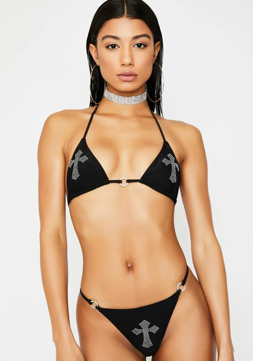 Risque Reign Rhinestone Bikini Set-