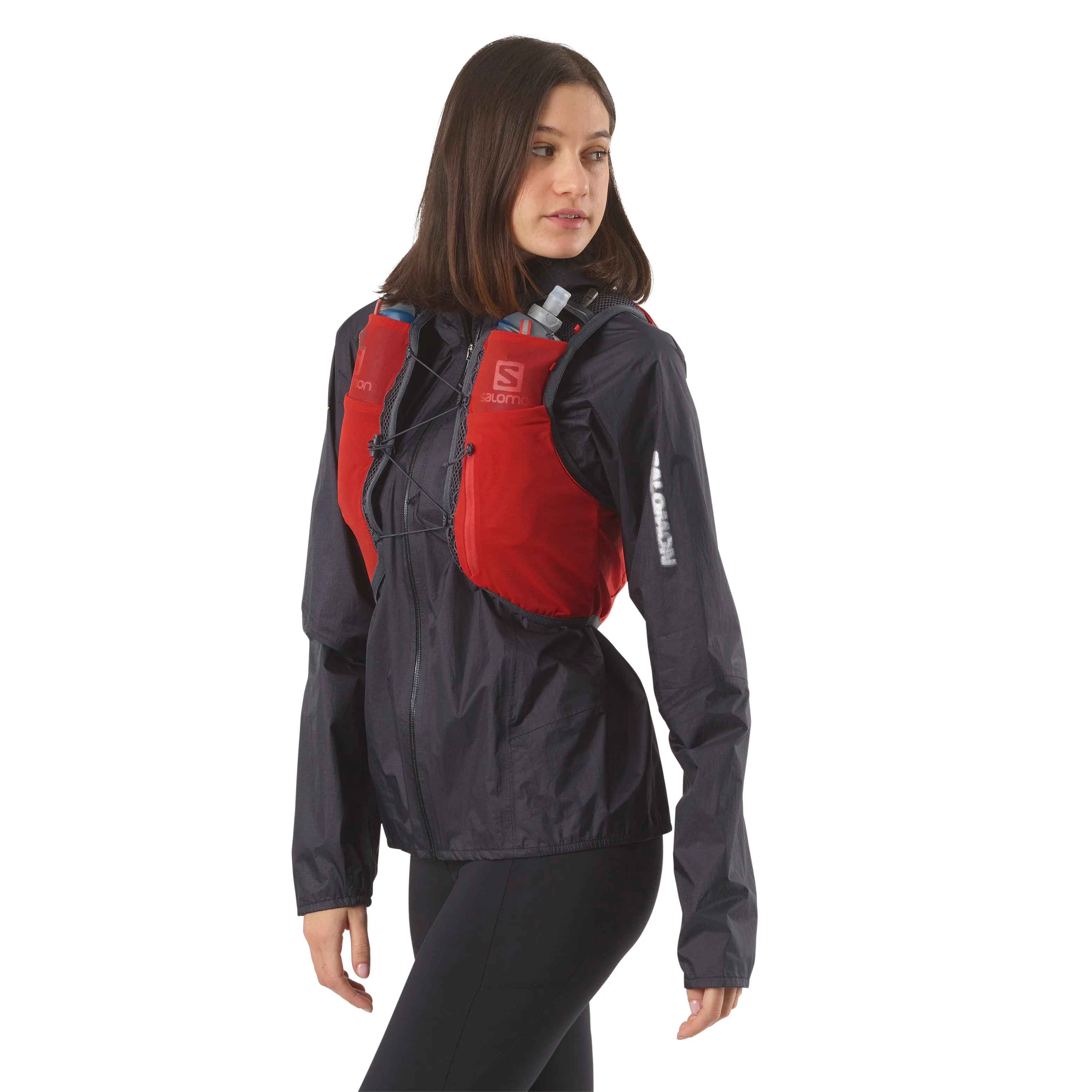 Salomon Active Skin 4 With Flasks Fiery Red/Ebony | Buy Salomon Active Skin 4 With Flasks Fiery Red/Ebony here | Outnorth