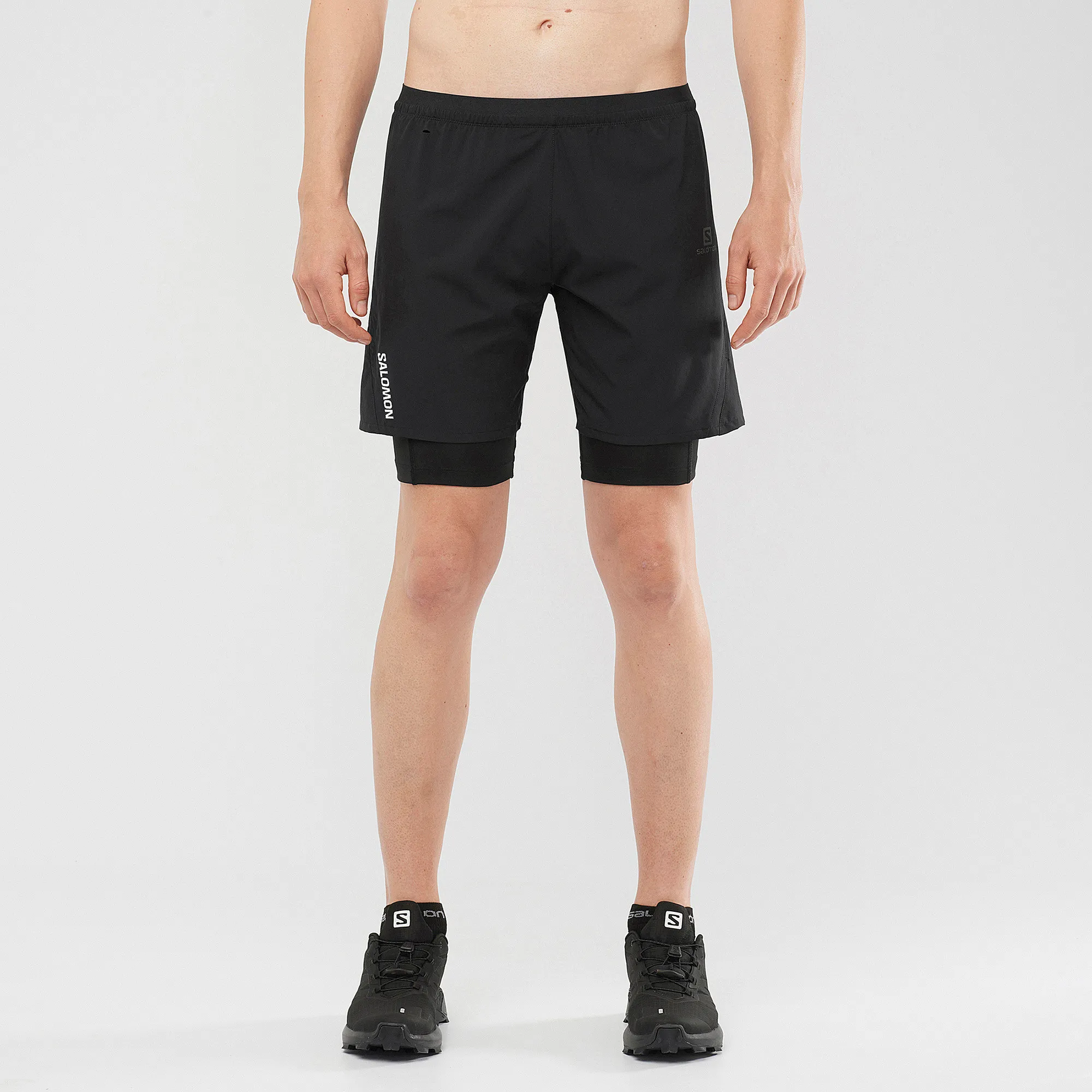 Salomon Men's Cross Twinskin Shorts Deep Black | Buy Salomon Men's Cross Twinskin Shorts Deep Black here | Outnorth