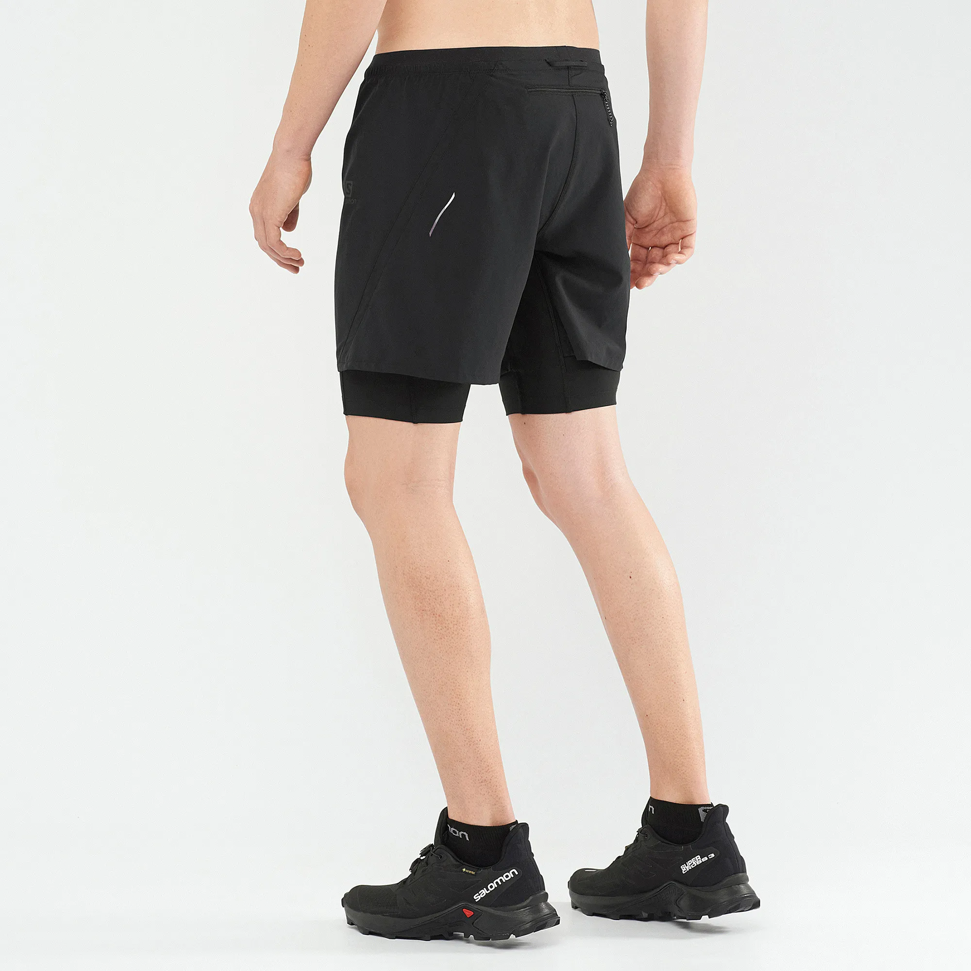 Salomon Men's Cross Twinskin Shorts Deep Black | Buy Salomon Men's Cross Twinskin Shorts Deep Black here | Outnorth