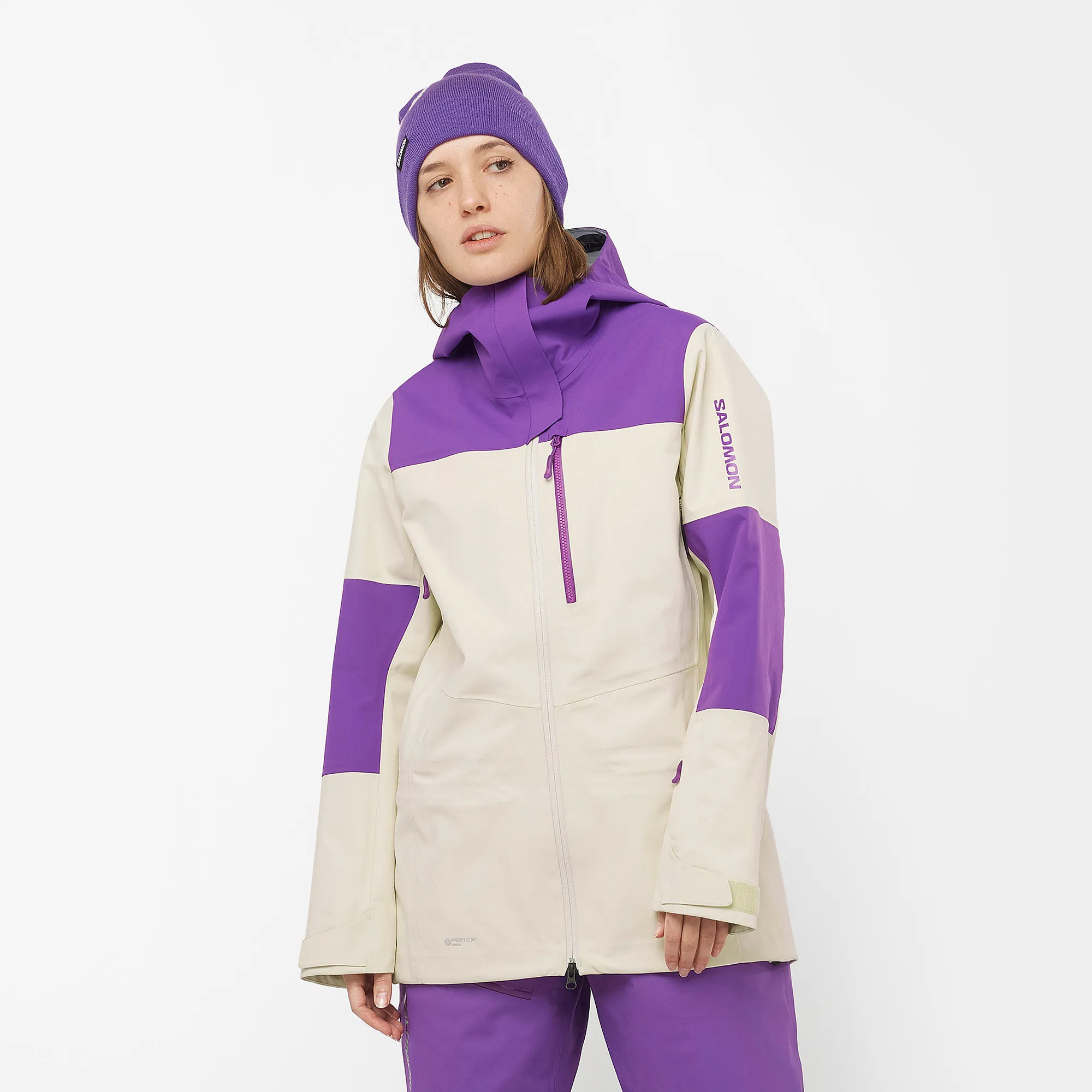 Salomon Women's Stance 3L Jacket Almond Milk/Royal Purple | Buy Salomon Women's Stance 3L Jacket Almond Milk/Royal Pur