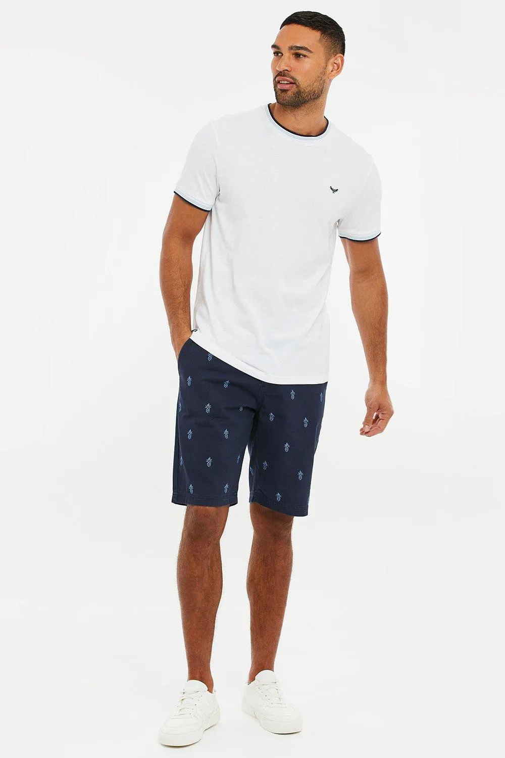 Shorts | Cotton 'Tropez' Embroidered Chino Shorts | Threadbare