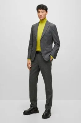 Slim-fit jacket in a micro-pattern wool blend