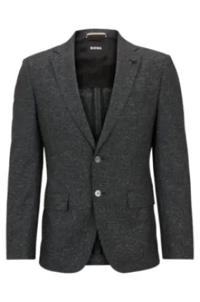 Slim-fit jacket in a micro-pattern wool blend