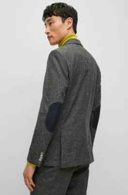 Slim-fit jacket in a micro-pattern wool blend