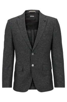 Slim-fit jacket in a micro-pattern wool blend