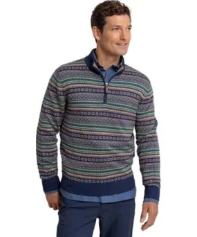 Southern Tide Men's Heather Fair Isle Quarter Zip Pullover