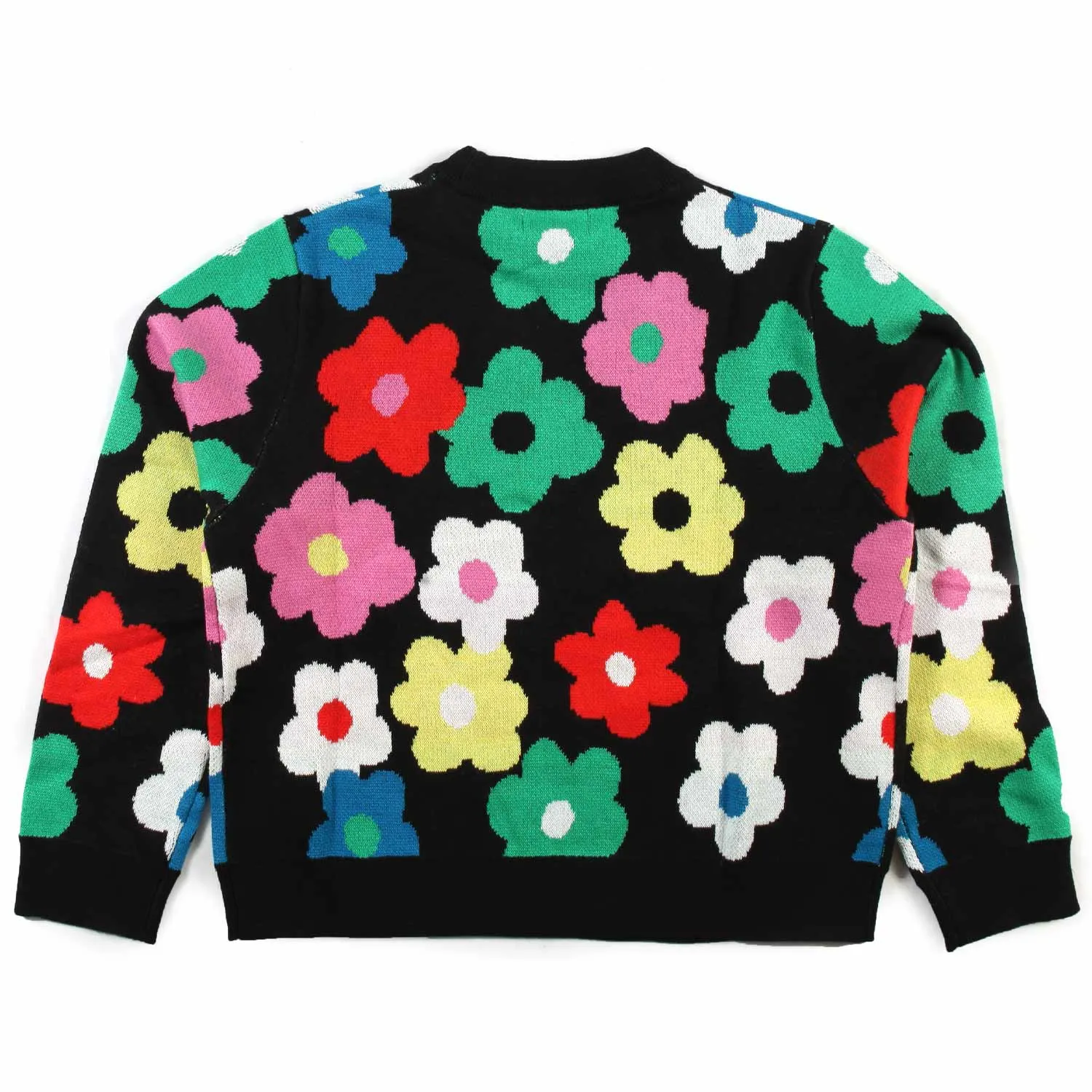 Stella Mccartney Black Pullover With Multicolored Flowers For Girls