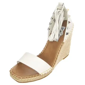 Steve Madden Womens Malani White Leat Sandals