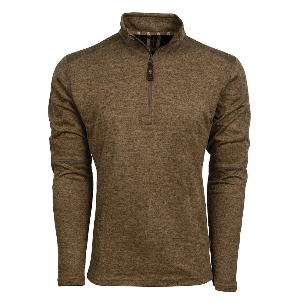 STS MEN'S BROWN QUARTER ZIP PULLOVER