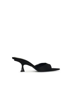 The Attico    Attico 'Bes' Black Satin Sandals