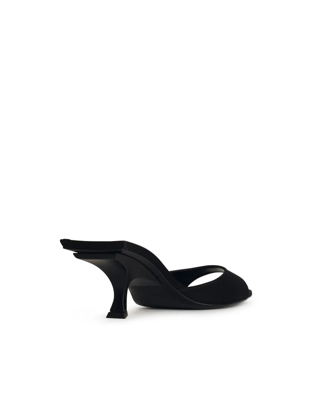 The Attico    Attico 'Bes' Black Satin Sandals