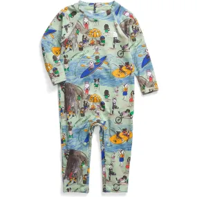 THE NORTH FACE Baby Amphibious Sun One-Piece, Misty Sage TNF Design Dogs Print, 3-6 Months