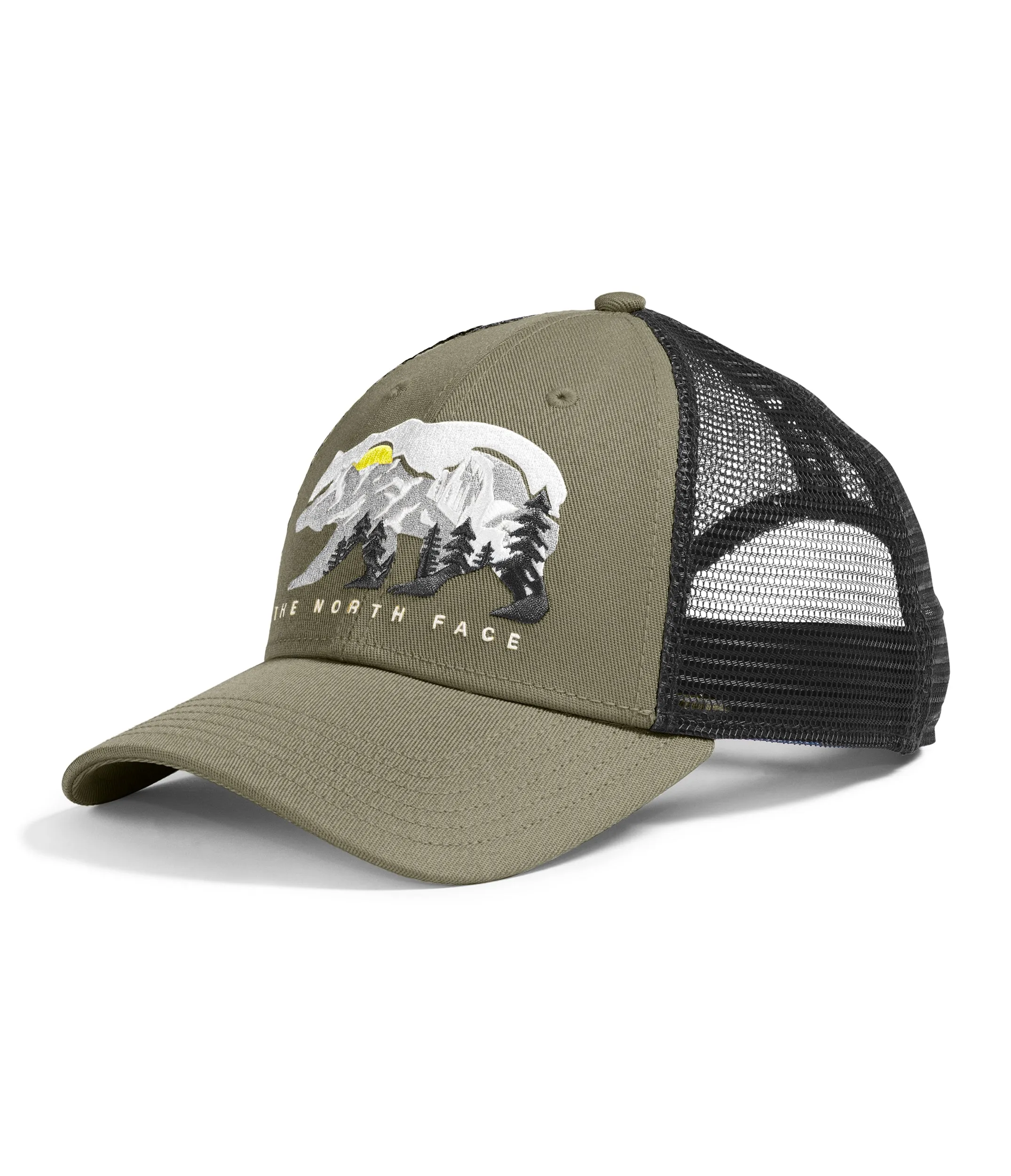 The North Face Embroidered Mudder Trucker New Taupe Green Bear Graphic