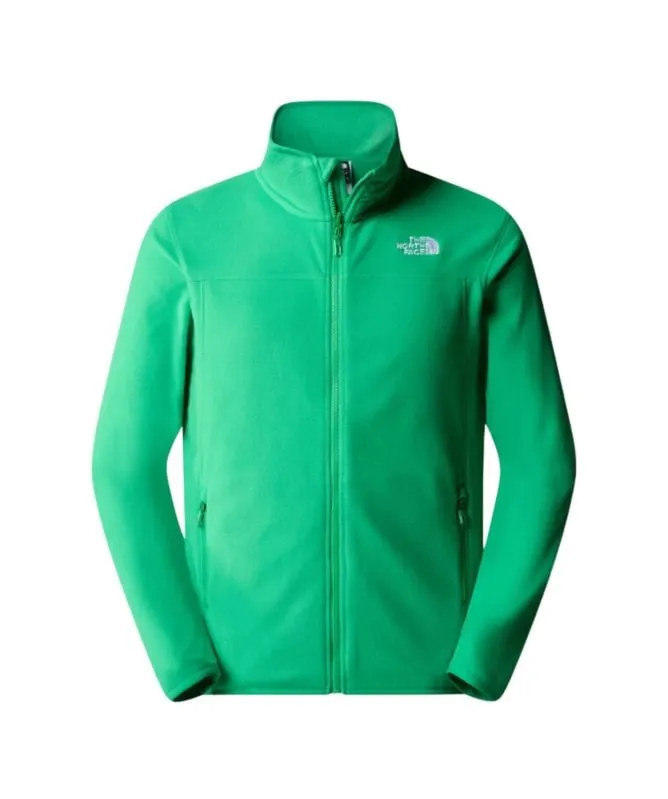 The North Face Men's100 Glacier Full Zip Fleece | Emerald NF0A855XPO8 at Kular Fashion