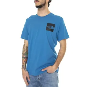 The North Face Mens Fine Banff Blue Crew-Neck T-Shirt