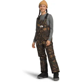 THE NORTH FACE Teen Freedom Insulated Bib, Utility Brown Camo Texture Small Print, X-Small