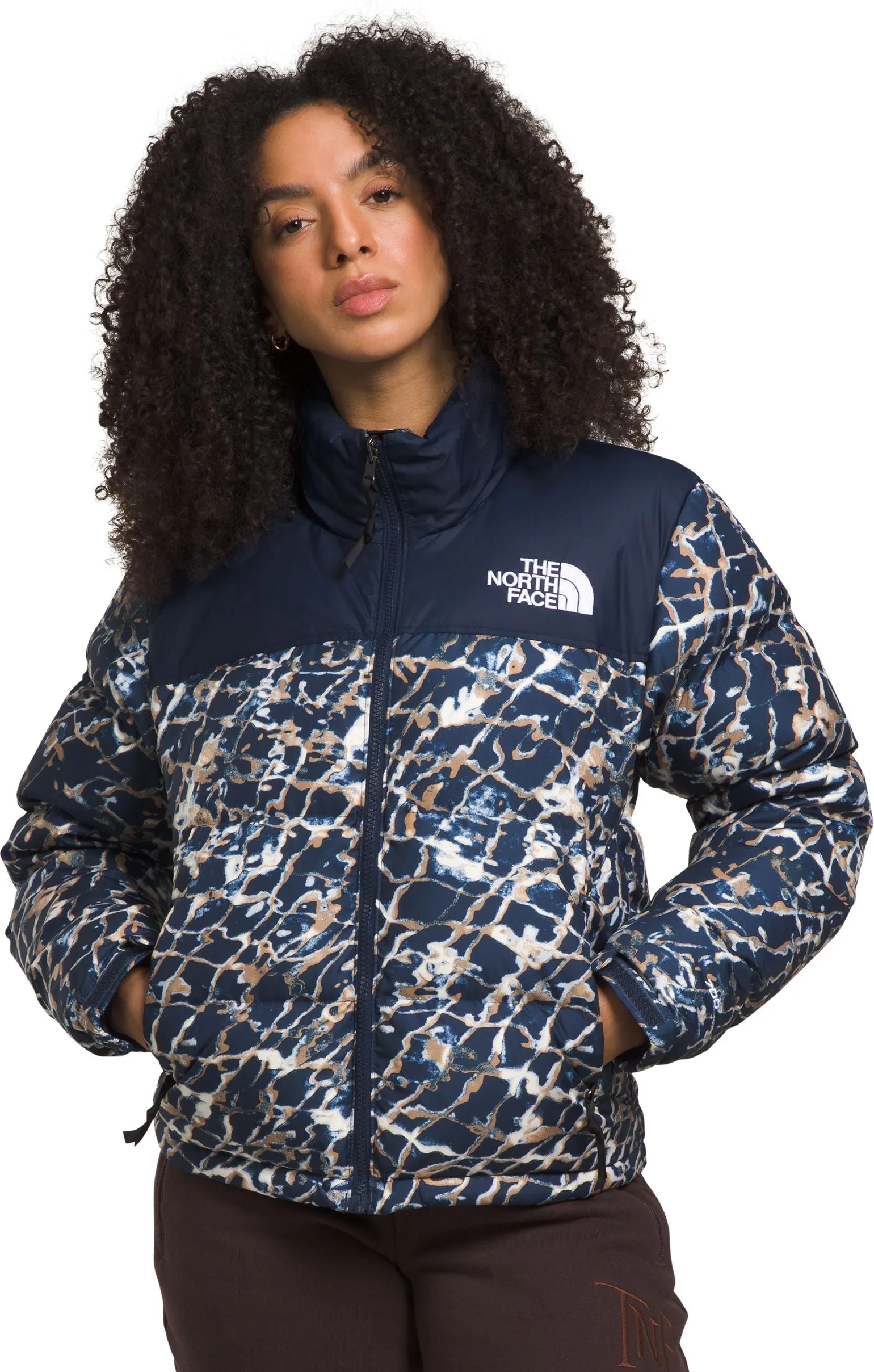 The North Face Women's 1996 Retro Nuptse Jacket Dusty Periwinkle Water Distortion Summit Navy