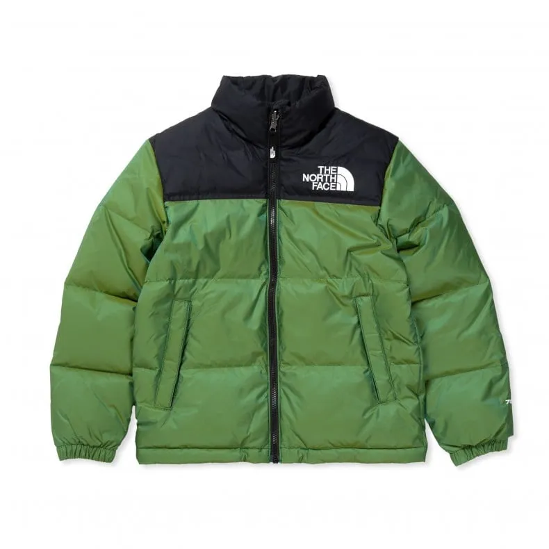 Toddler The North Face 1996 Printed Retro Nuptse Jacket (Night Green/Lightning Yellow/Iridescent)