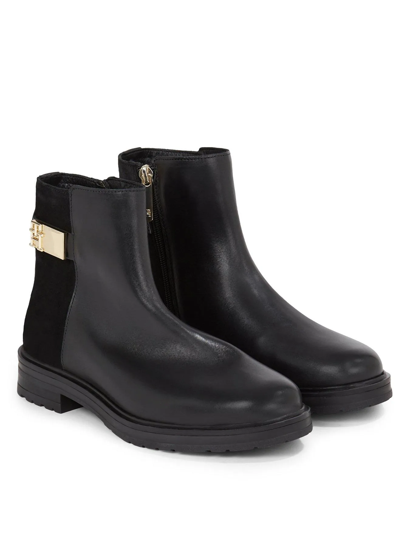 Tommy Hilfiger Logo Buckle Leather Chelsea Boot - Black