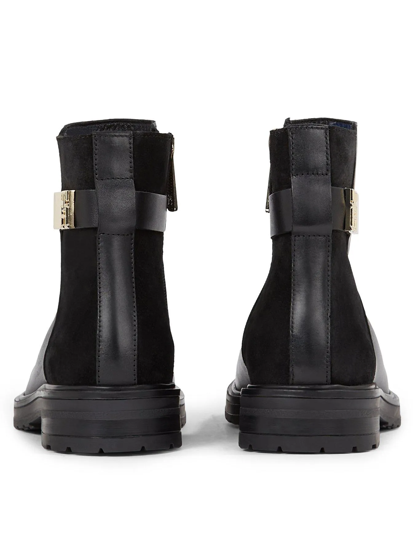 Tommy Hilfiger Logo Buckle Leather Chelsea Boot - Black