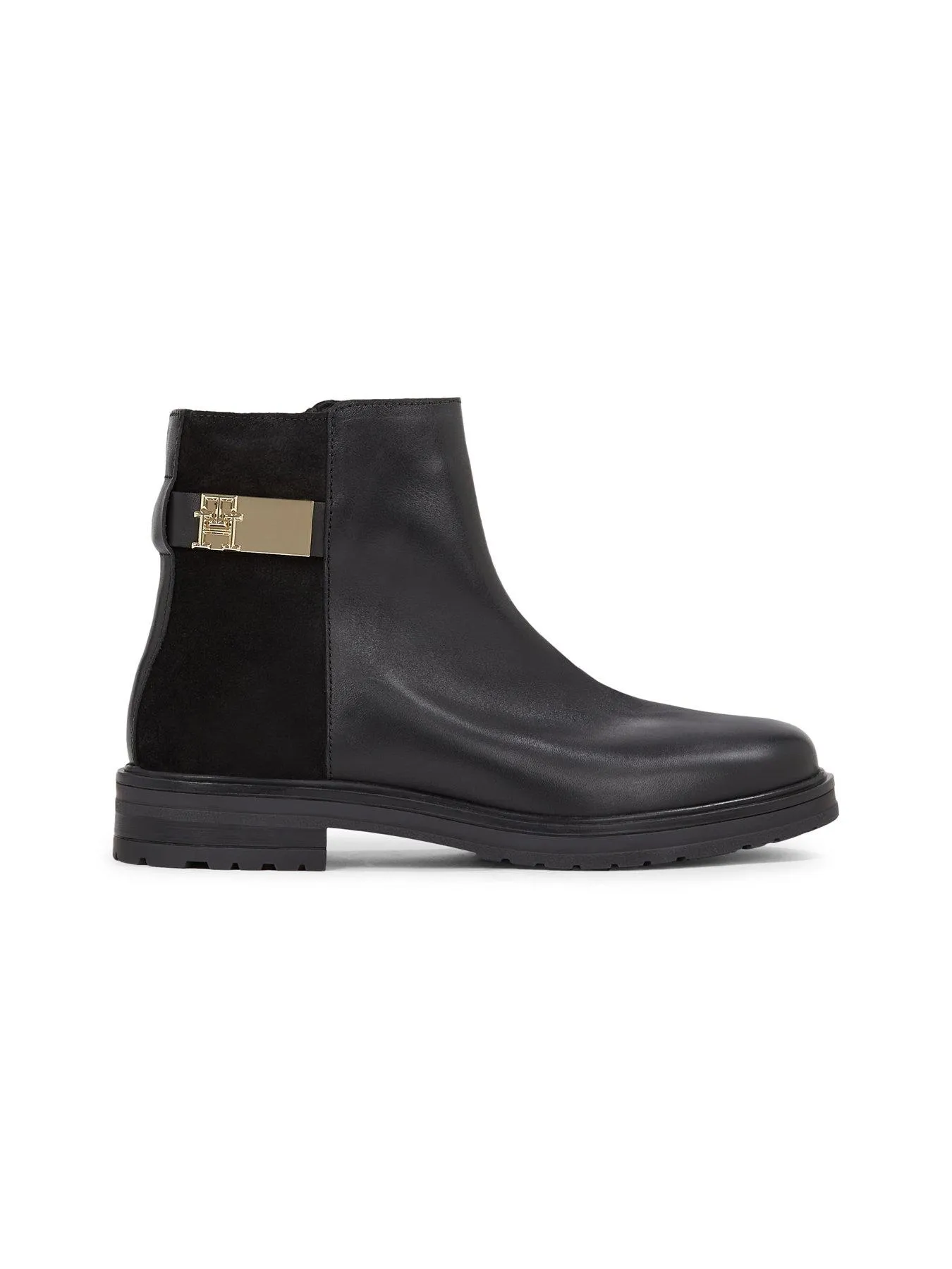 Tommy Hilfiger Logo Buckle Leather Chelsea Boot - Black