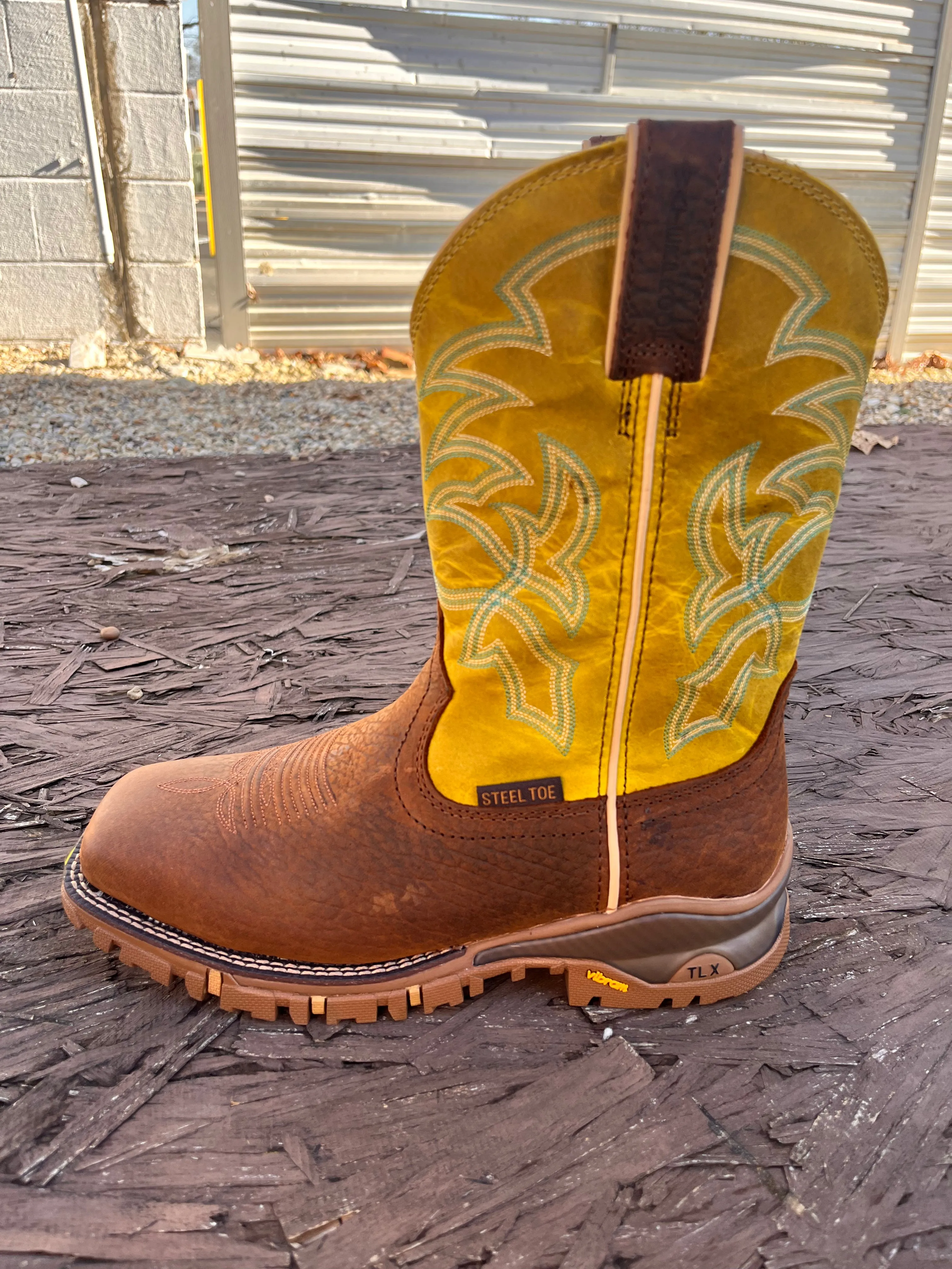 Tony Lama Men's Roustabout Walnut Brown Water Buffalo Western Work Boot TW5006