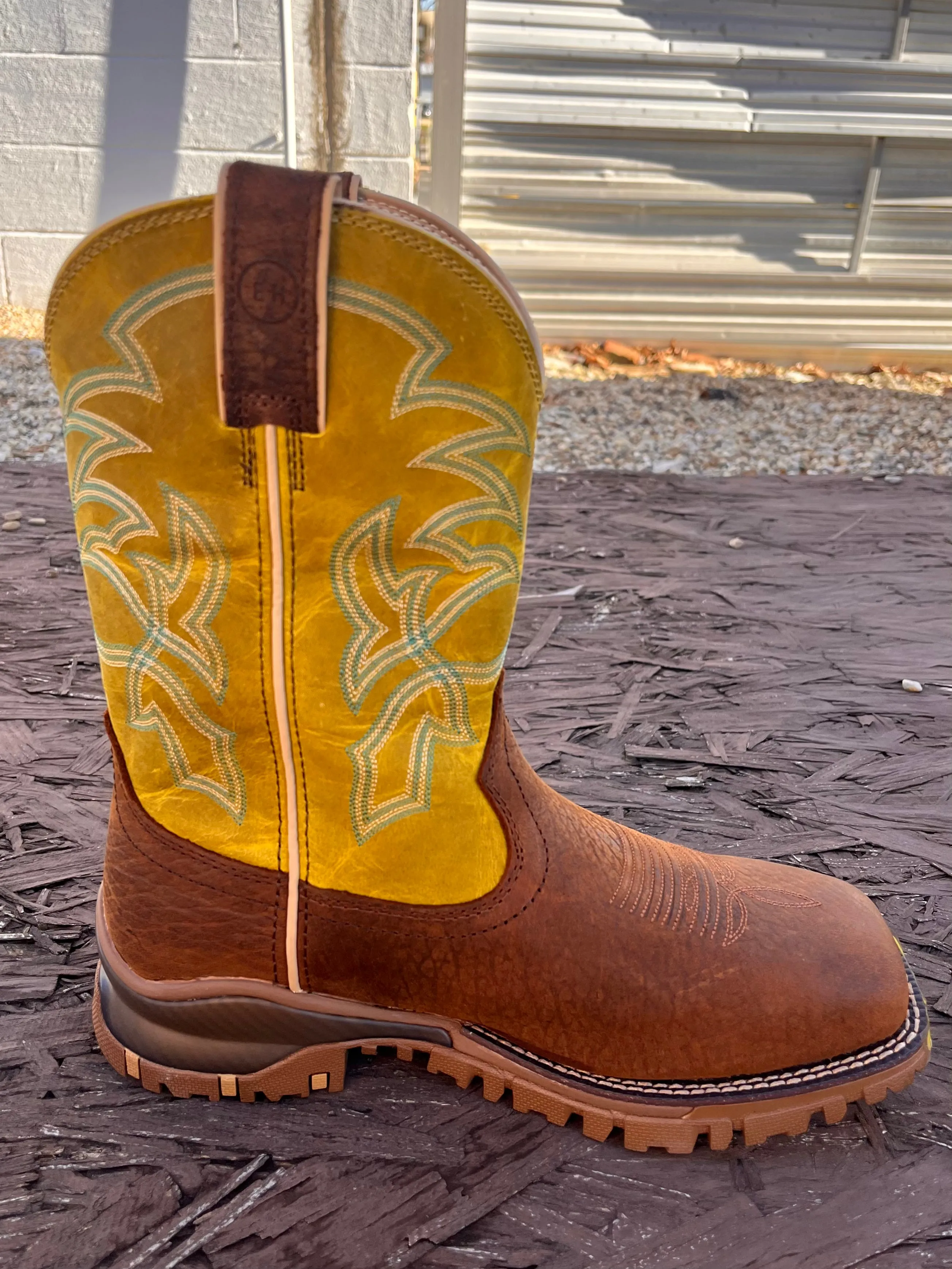 Tony Lama Men's Roustabout Walnut Brown Water Buffalo Western Work Boot TW5006