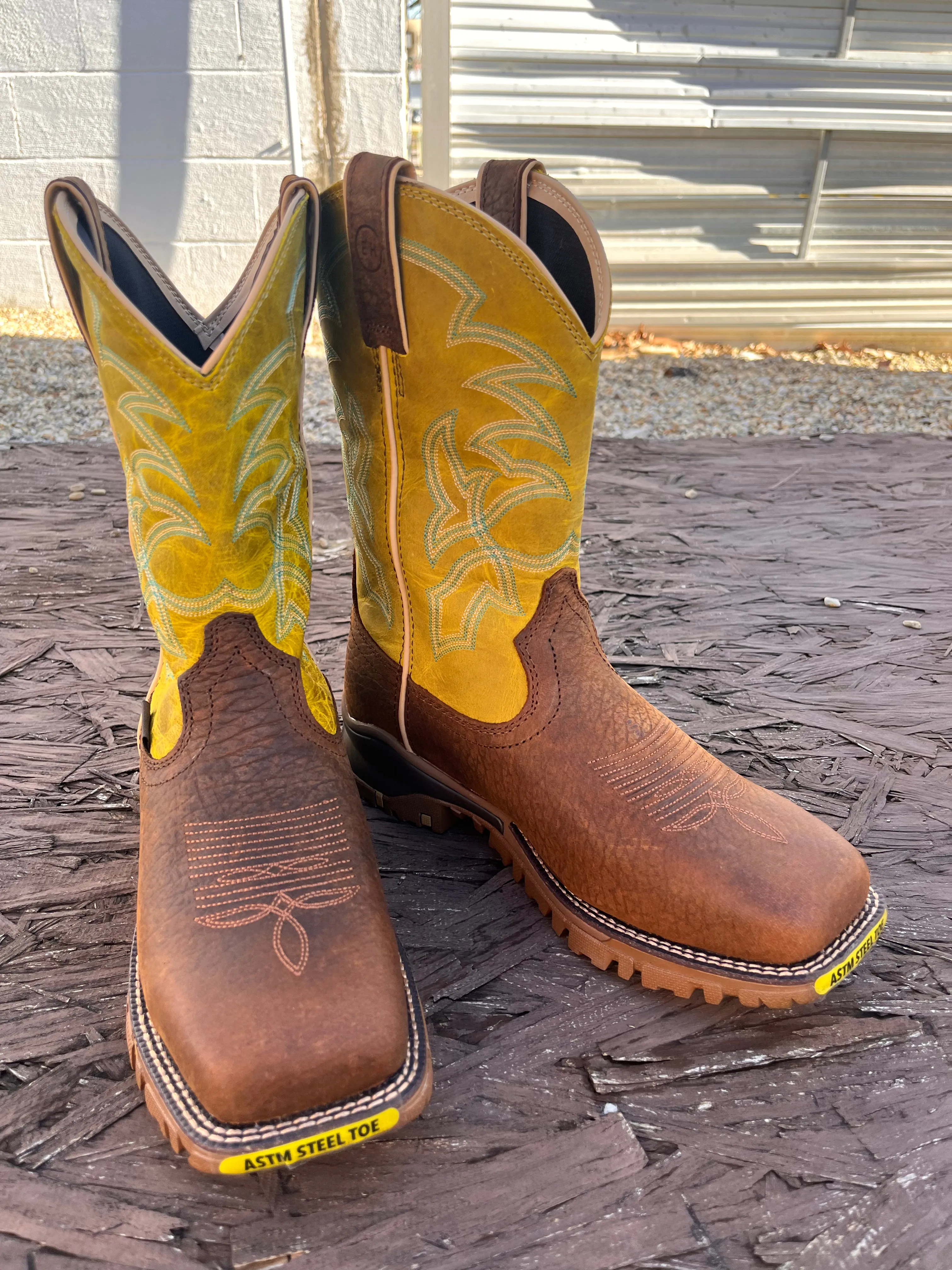 Tony Lama Men's Roustabout Walnut Brown Water Buffalo Western Work Boot TW5006