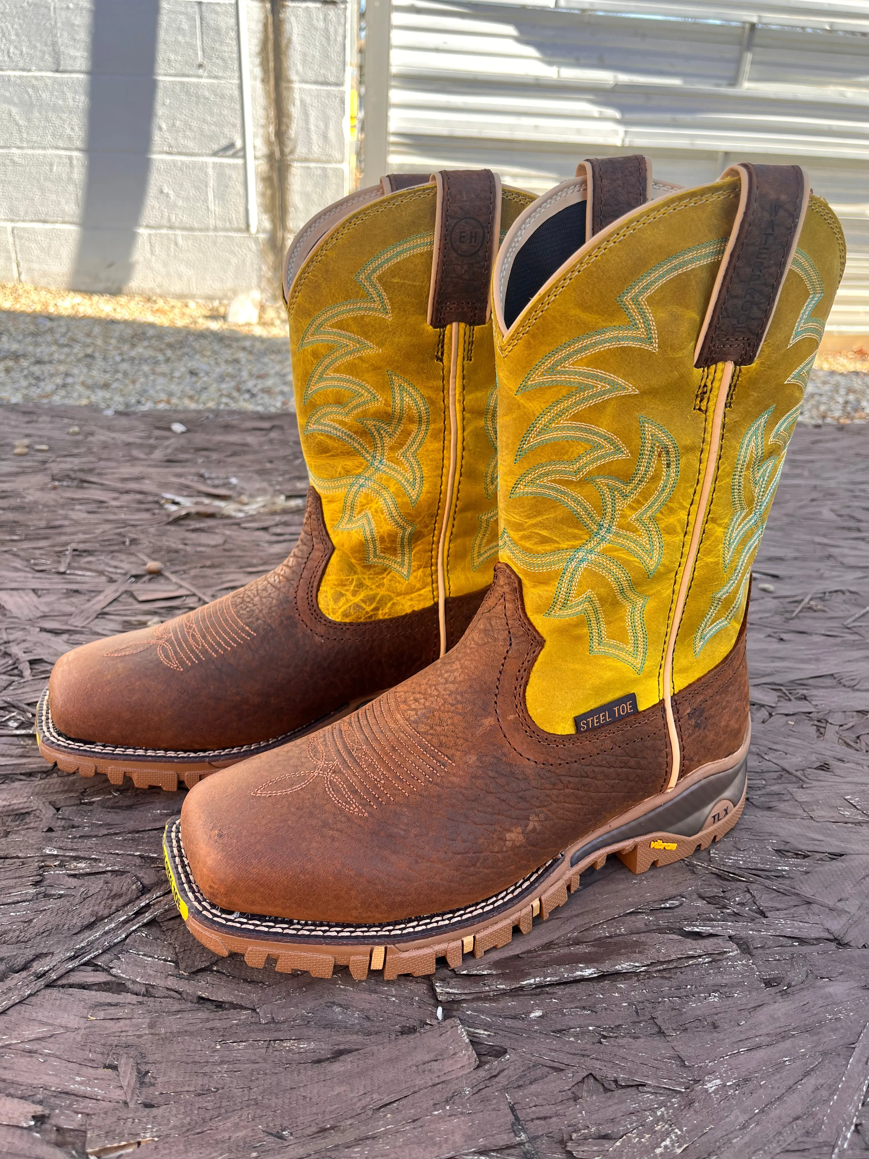 Tony Lama Men's Roustabout Walnut Brown Water Buffalo Western Work Boot TW5006